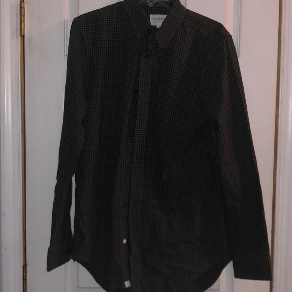 Black plaid button down